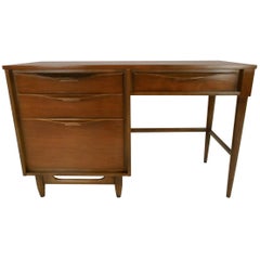 Mid-Century Modern Walnut Desk with a Finished Back