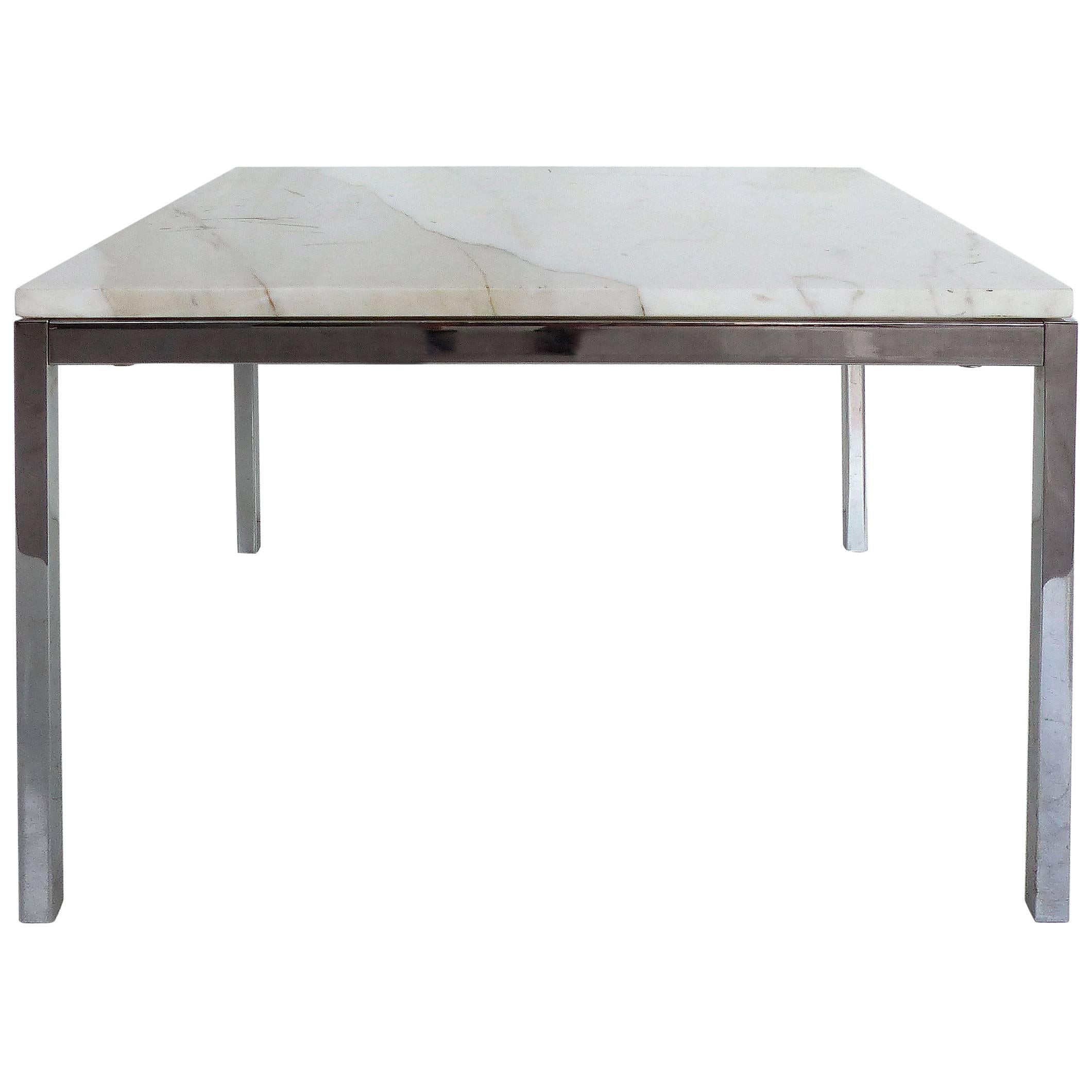 Knoll Studio Stainless Steel and Calacatta Marble Side Table by Florence Knoll