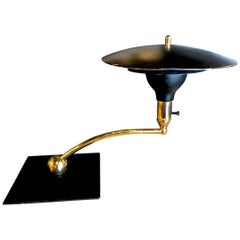 Vintage Dazor Black Flying Saucer Sight Light Desk Lamp
