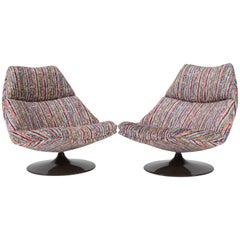 Pair of Swivel F510 Lounge Chairs by Geoffrey Harcourt for Artifort, 1967