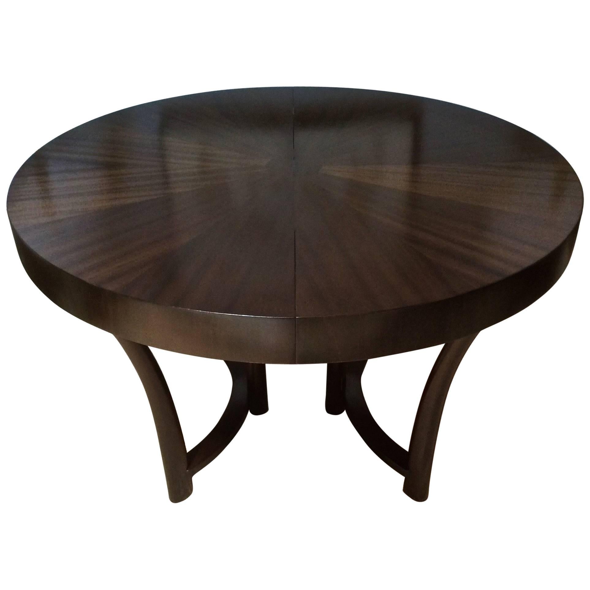 T. H. Robsjohn-Gibbings Walnut Dining Table, with One Leaf for Widdicomb