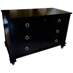 Elegant 1940s Ebonized Chest of Drawers by Jean Pascaud 8