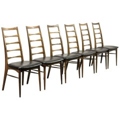 Exclusive Rosewood Set of Six ‘Lis' Dining Chairs Designed by Niels Koefoed