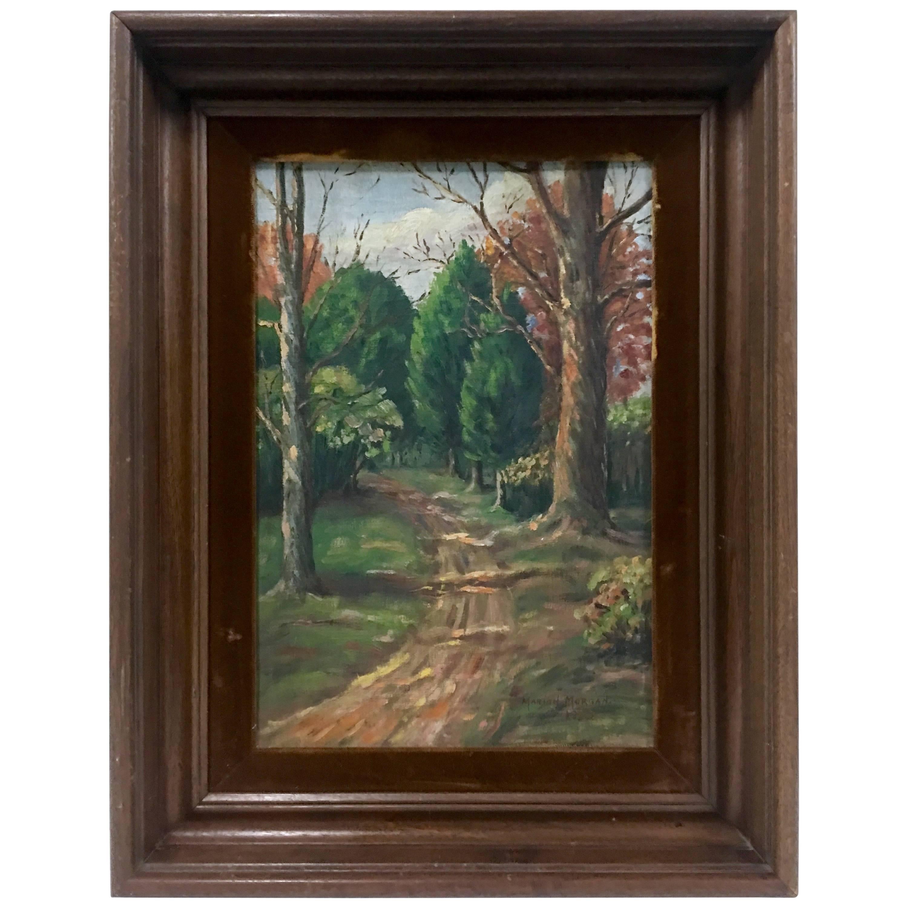 1932 Original Oil On Canvas Painting By, Marion Morgan For Sale