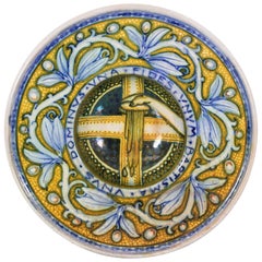 Galileo Chini St. John the Baptist 1910s Decorative Ceramic Dish
