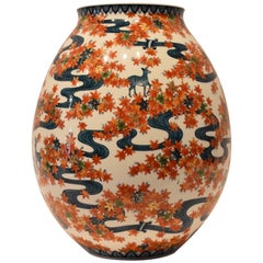 Large Japanese Contemporary Imari Porcelain Vase by Sho-un, Master Artist 10