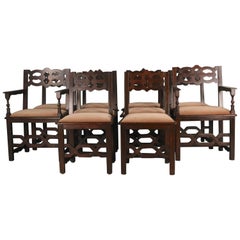 Set of Ten Spanish Revival Walnut Chairs Set of Ten Spanish Revival Walnut Chairs