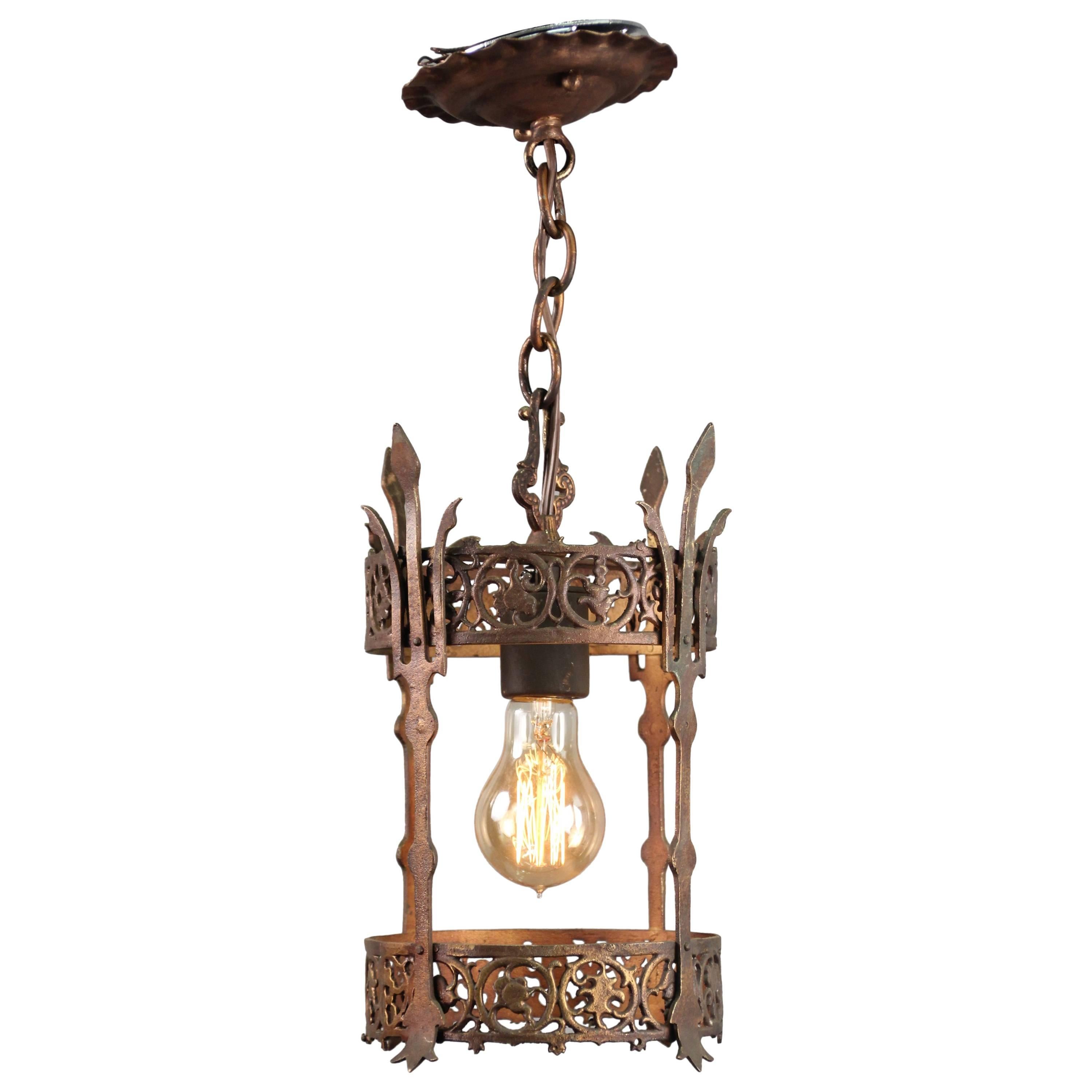 Elegant Spanish Revival Pendant Attributed to Oscar Bach For Sale