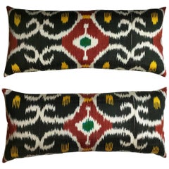 Pair of Silk Ikat Pillows