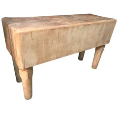 table en bloc de boucherie des années 1930