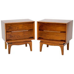 Pair of Walnut Mid-Century Nightstands from the Kent Coffey Forum Series