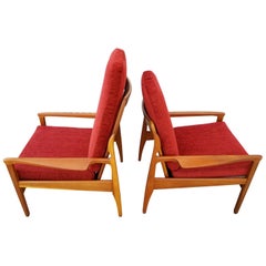 Sculptural Teak Lounge Chairs by Fred Lowen