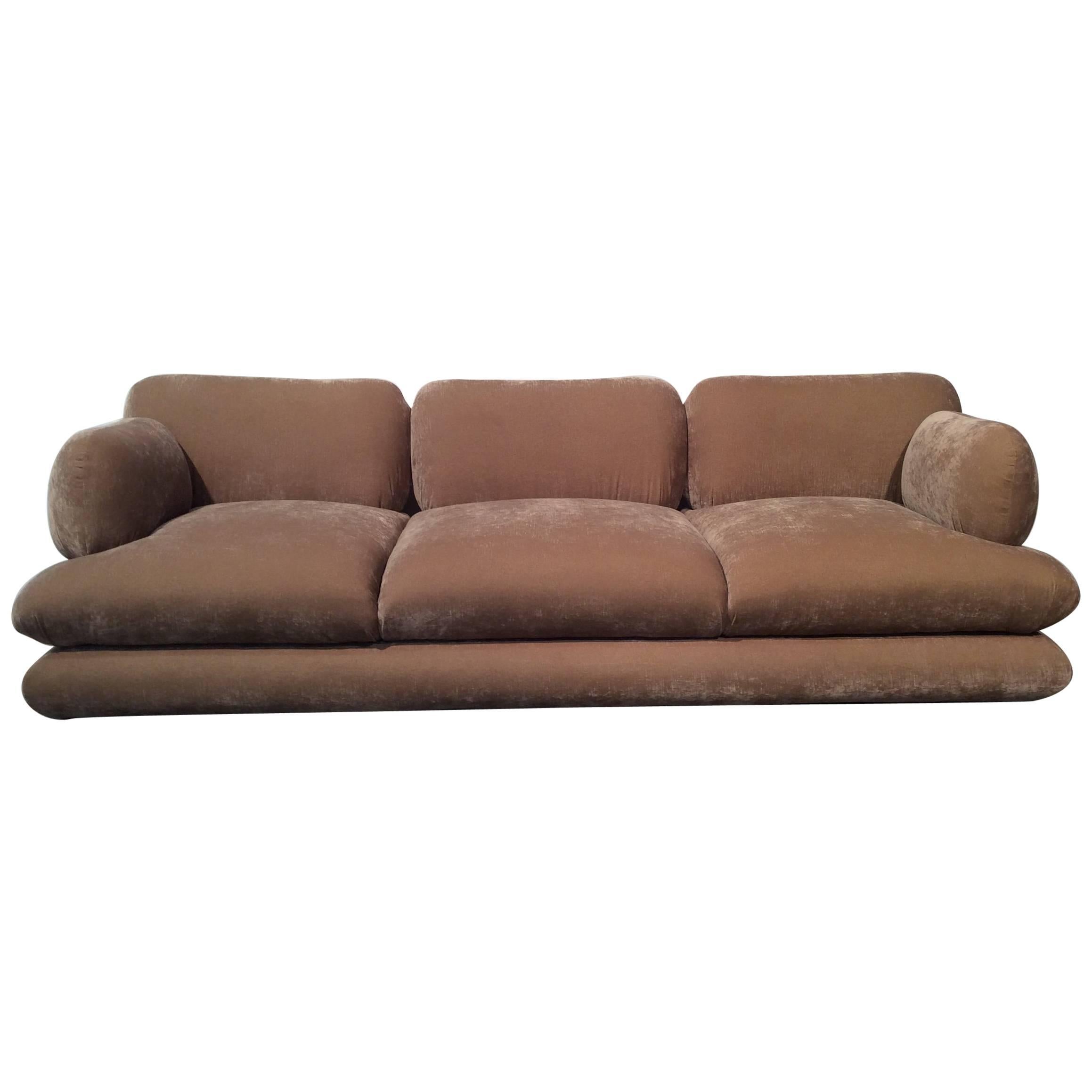 Restored Mid Century Modern Sofa Imported by Weiman, Italian 