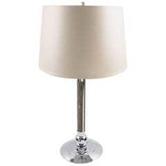 Art Deco Natural Shagreen and Chrome Modernist Table Lamp, circa 1930s 2