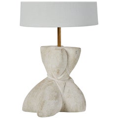 Carved Stone Table Lamp by Albert Tormos