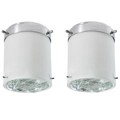 Pair of Model 2494 Wall or Ceiling Lights by Max Ingrand for Fontana Arte