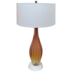 Orange Mid-Century Modern Murano Glass Table Lamp 12