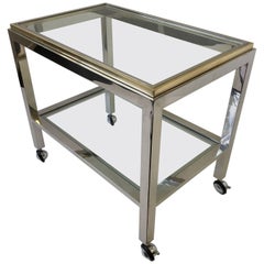 Chrome and Brass Bar Cart by Renato Zevi