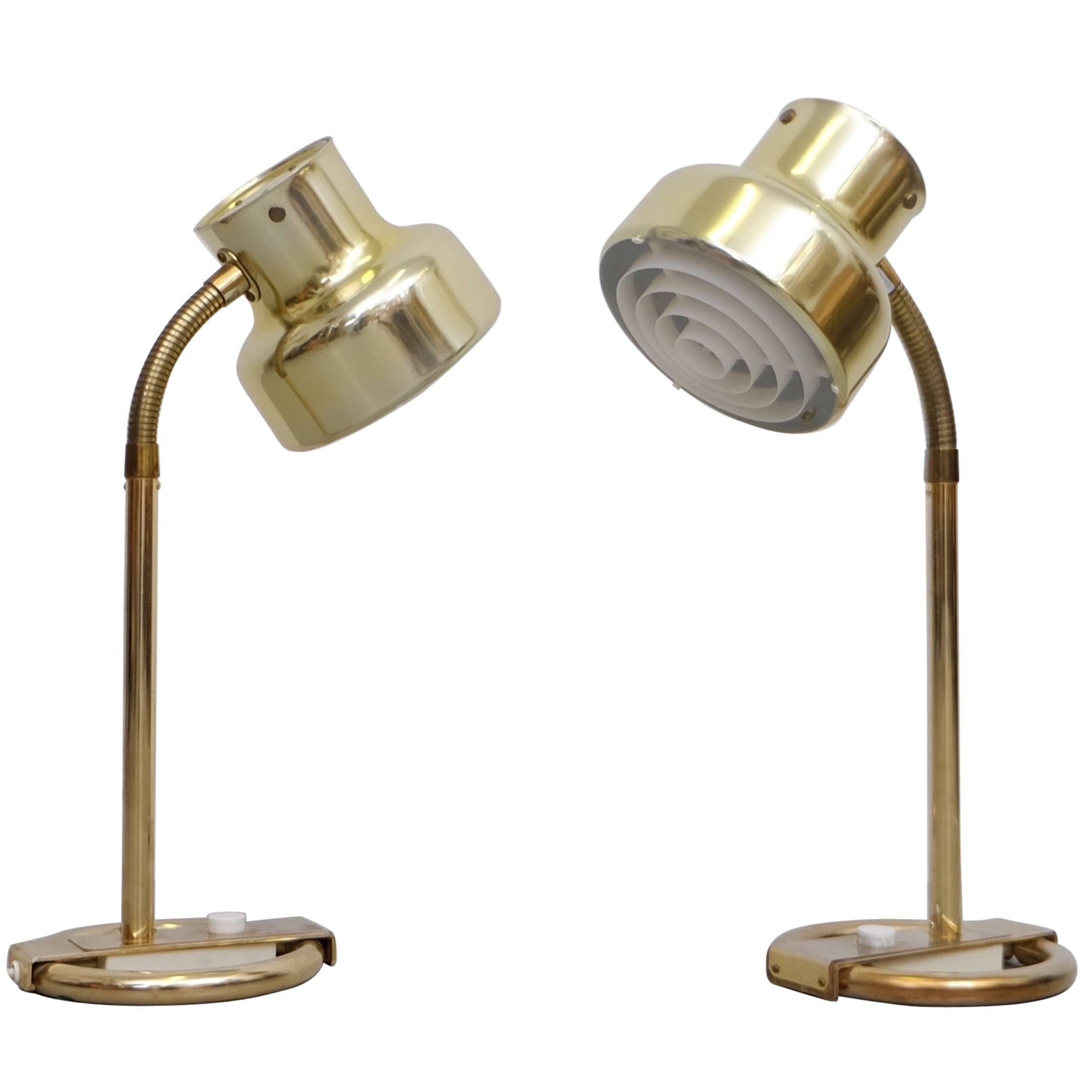 Pair of Brass Table Lamps "Bumlingen" by Anders Pehrson, 1960s