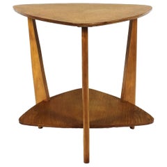 1950´s Tripod Sidetable, oak, two triangular levels - France