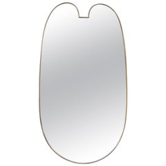 Elegant Mirror Mid-Century Italian Design Brass