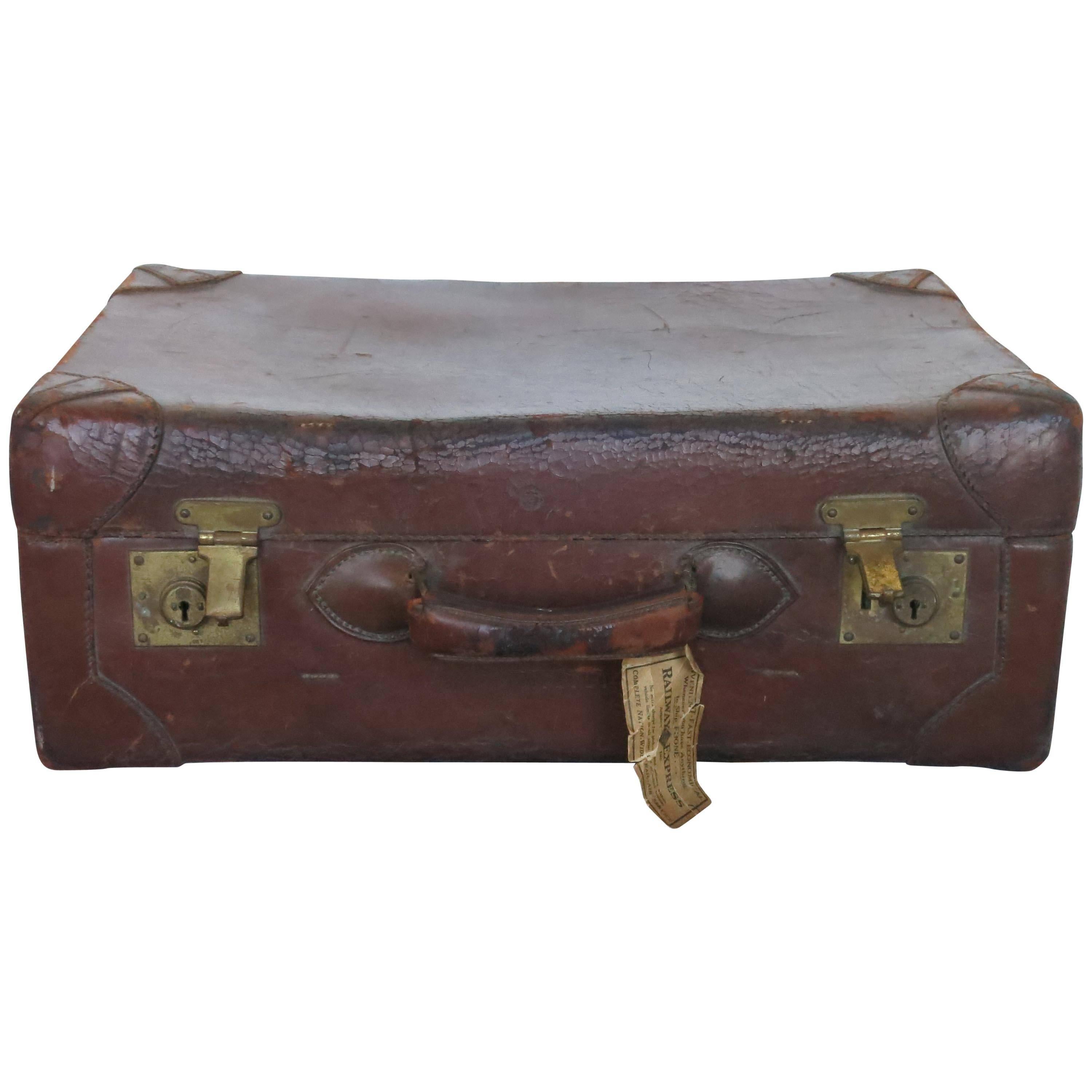 Vintage Abercrombie and Fitch Leather Suitcase