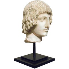 16th Century Italian Marble Head of a Young Man