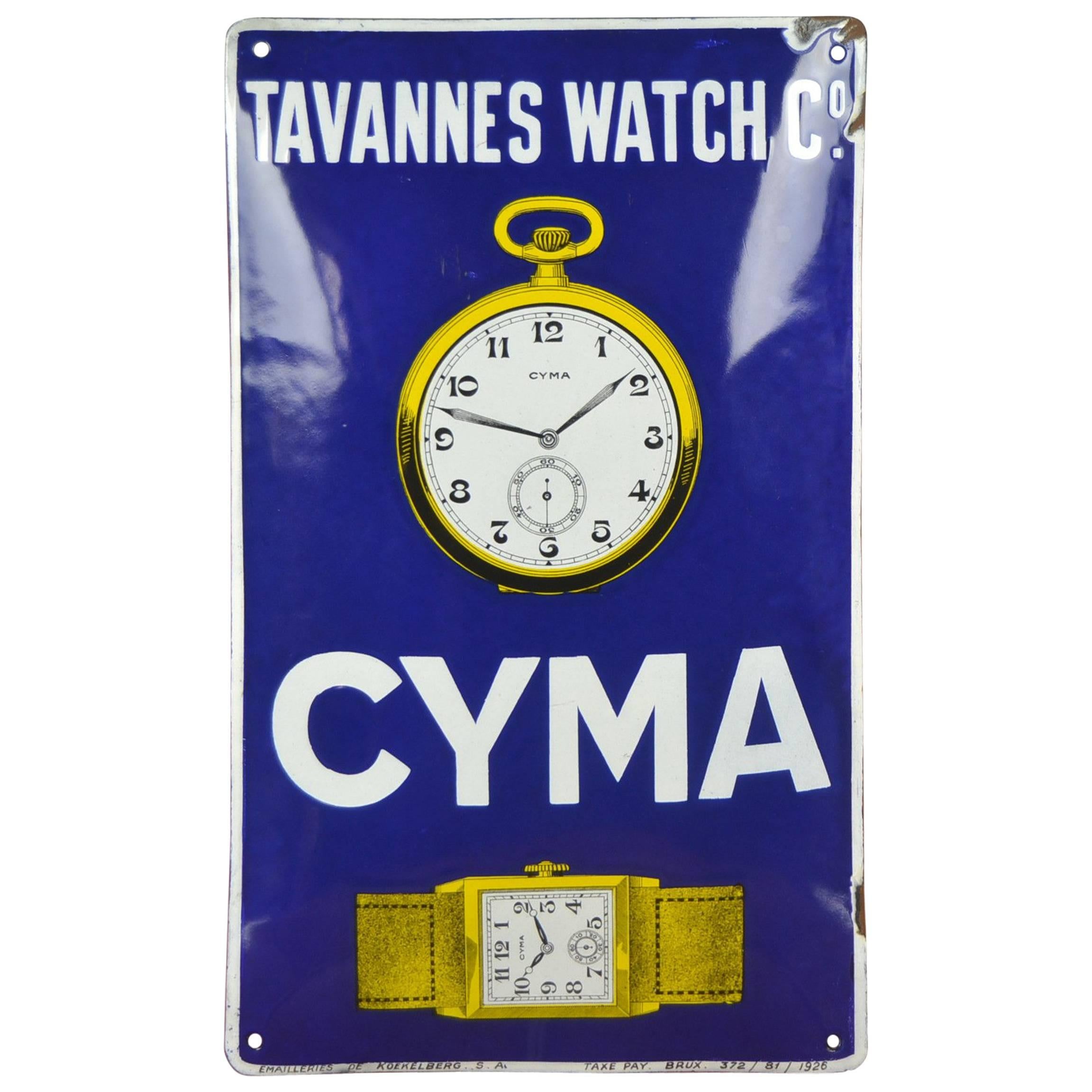 1920s Enamel Sign Cyma Watches