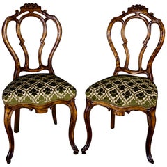 19th Century Antique Swedish Rococo Biedermeier Carved Dining Chairs