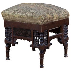 19th Century, Oriental Stool with Inlaid Marakesch, circa 1900 10