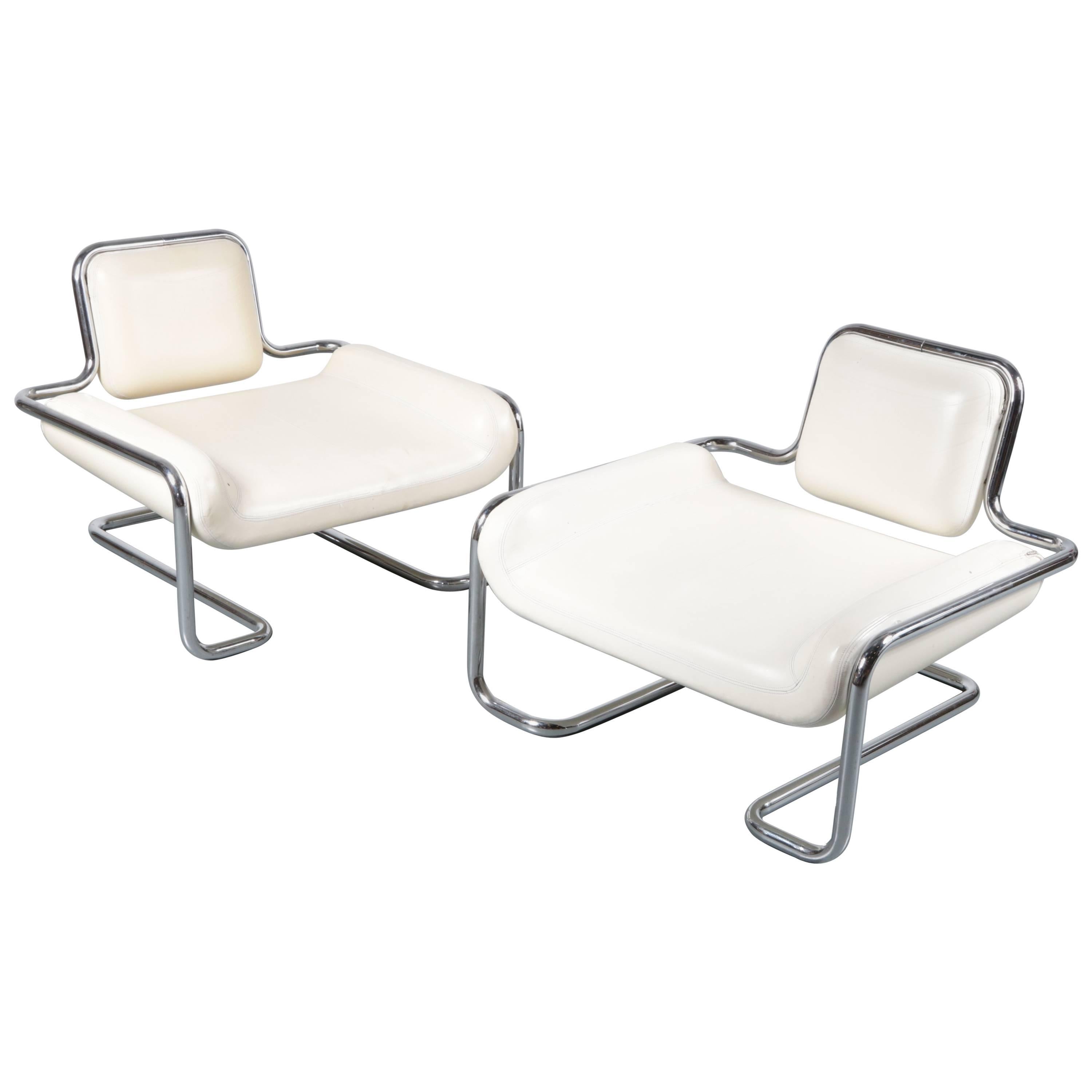 Pair of Limande Chairs by Kwok Hoï Chan for Steiner in France, 1971