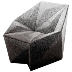 Moroso Gemma Chair in Black and White Blur Fabric by Daniel Liebeskind