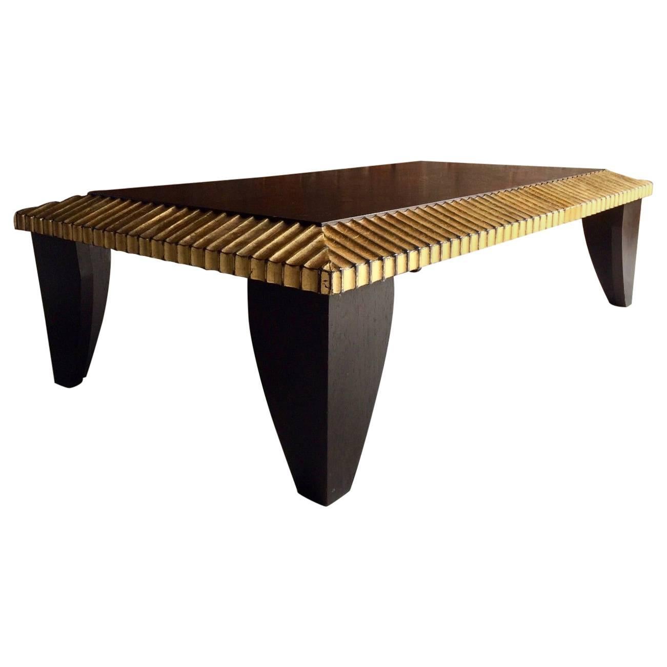 Italian Coffee Table Occassional Table Ebonised Parcel-Gilt Vintage