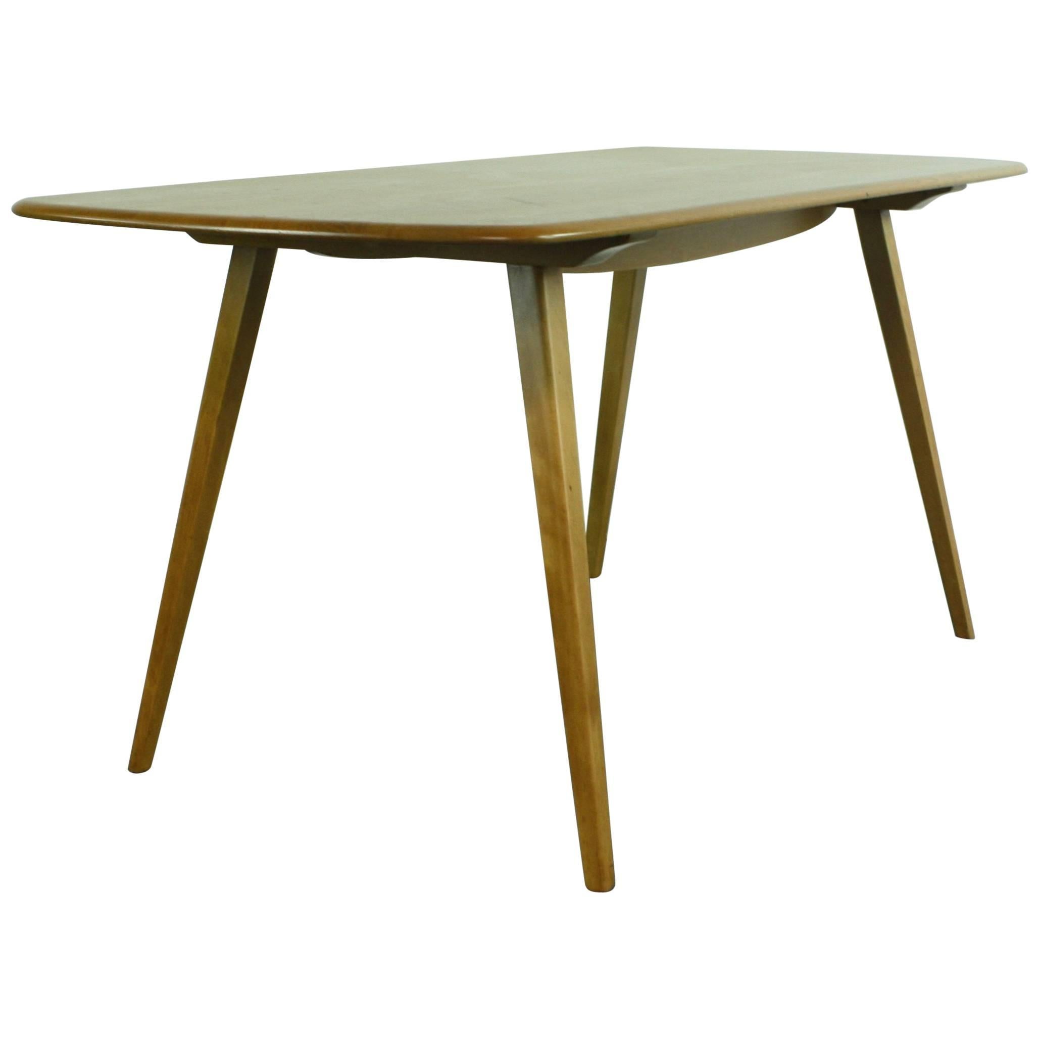 Vintage Midcentury British Ercol Plank Dining Table For Sale