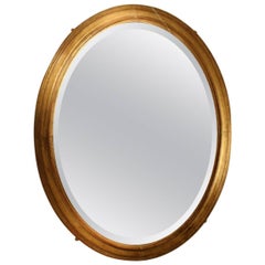 19th Century, French Gilt Oval Mirror