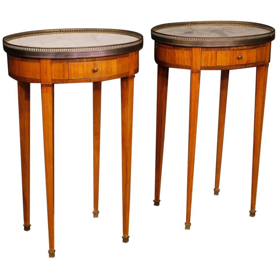 20th Century Pair of French Bedside Tables Gouffé with Marble Top