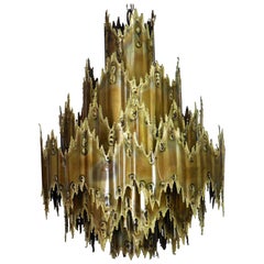 Monumental Metal Chandelier by Tom Greene for Feldman