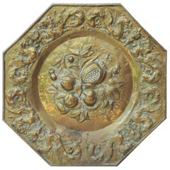 Antique French Oversize Brass Fruits Platter, circa 1890