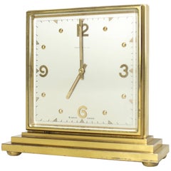 Vintage Double Sided Tiffany Heavy Bronze Square Desk Table Clock