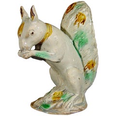 18th Century English Pottery Creamware Model of a Pet Squirrel, Ralph Wood Type