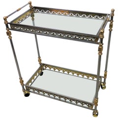 Italian Brass and Steel Bar Cart