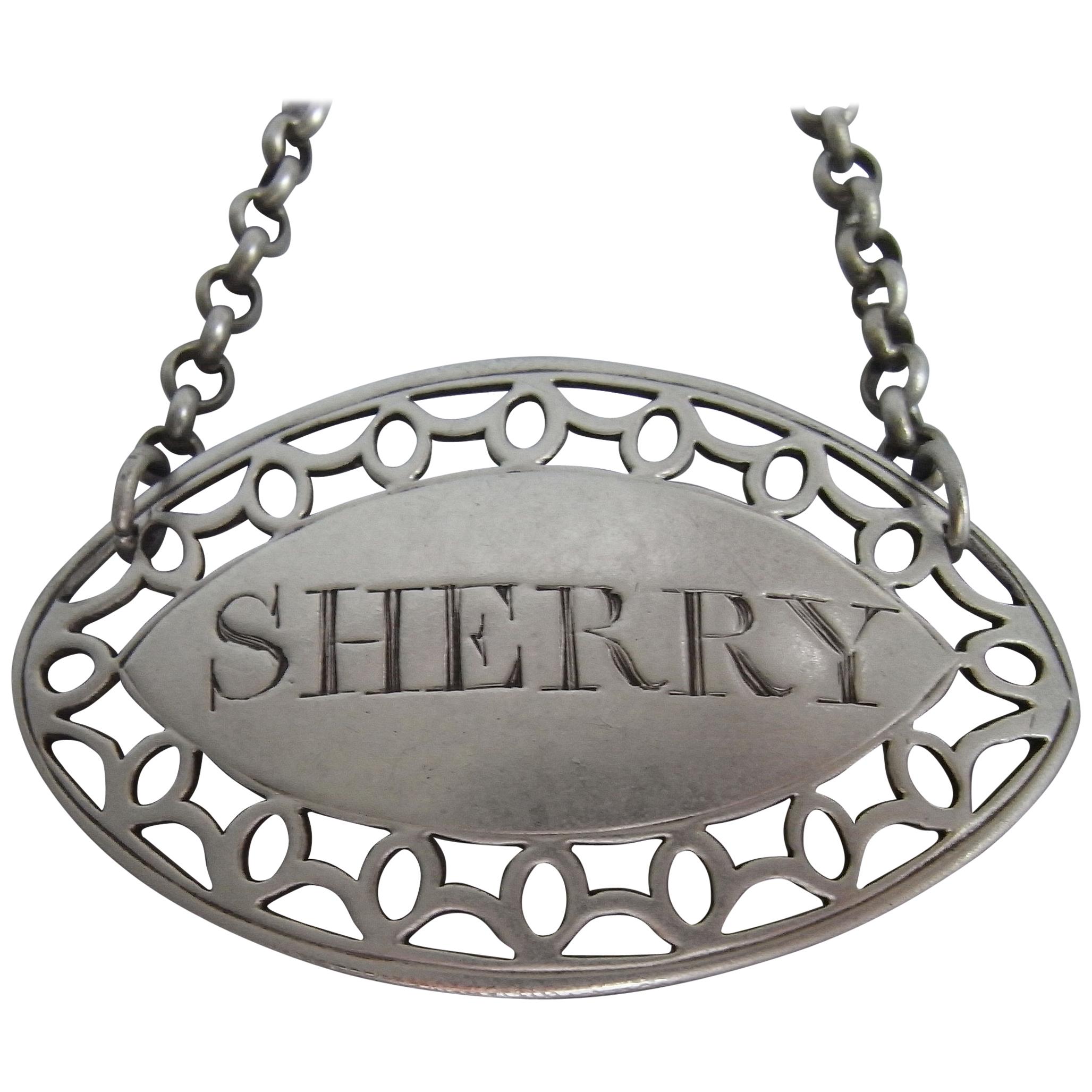 Very Unusual George III Wine Label Made in London, 1786-1790 by William Abdy