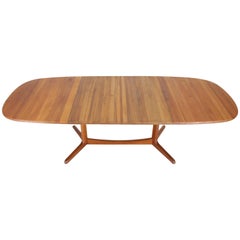 Solid Teak Danish Mid-Century Modern Dining Table with Two Leafs 11