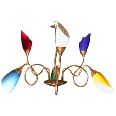 Amusing Stilnovo Brass Chandelier