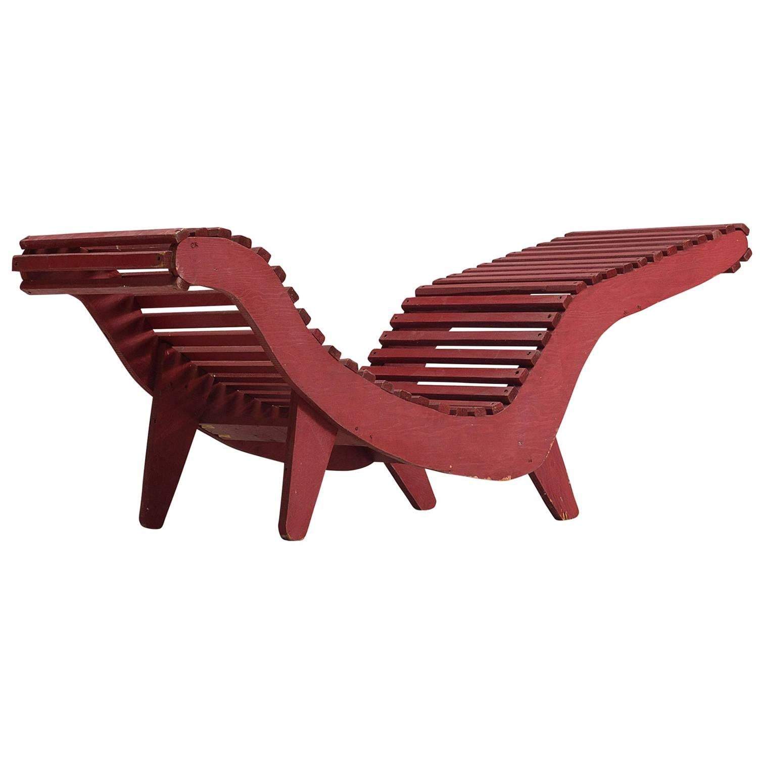 Klaus Grabe Deep Red Chaise Longue
