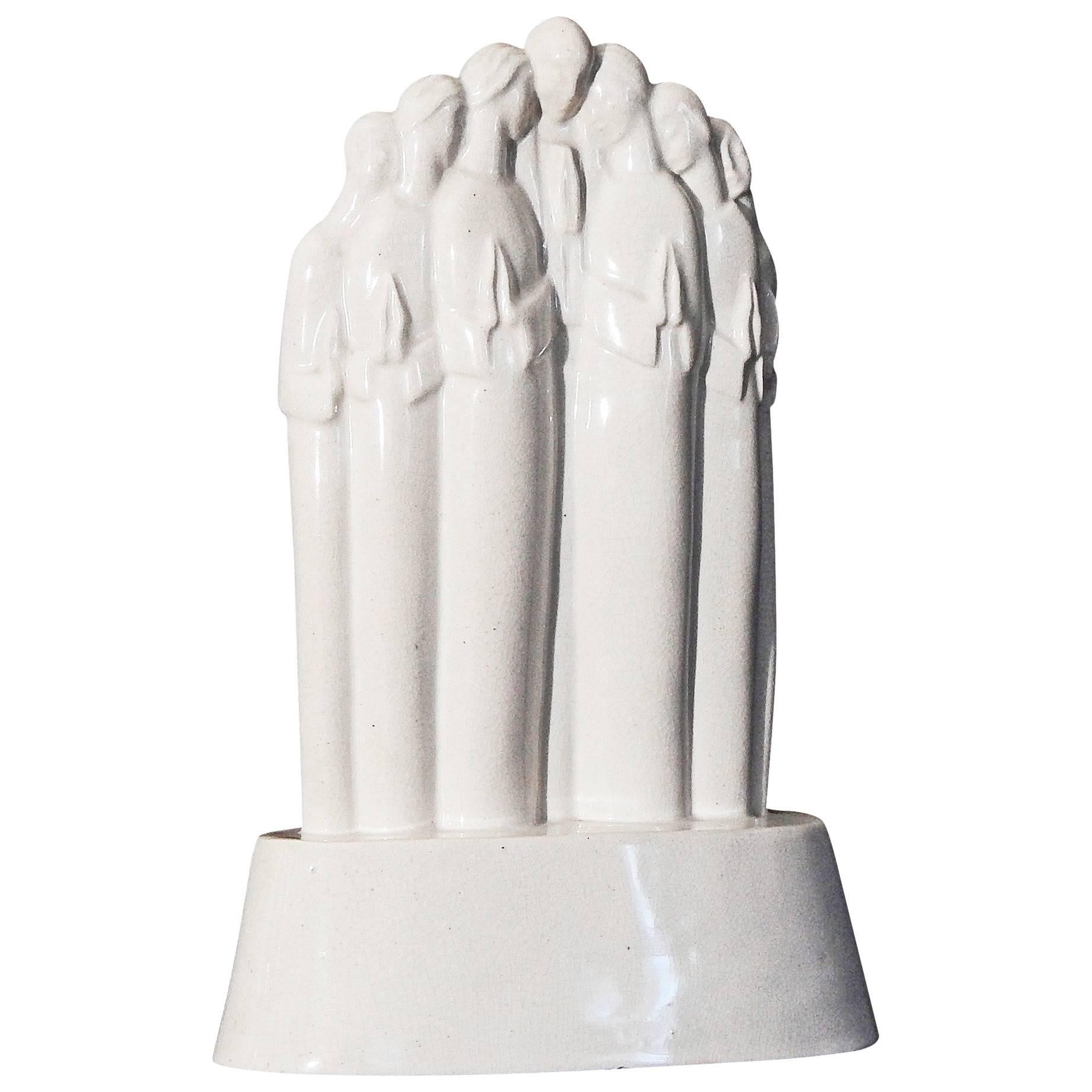 „Supplication“, Art-Déco-Skulptur aus Archipenko's Keramikschule, Woodstock