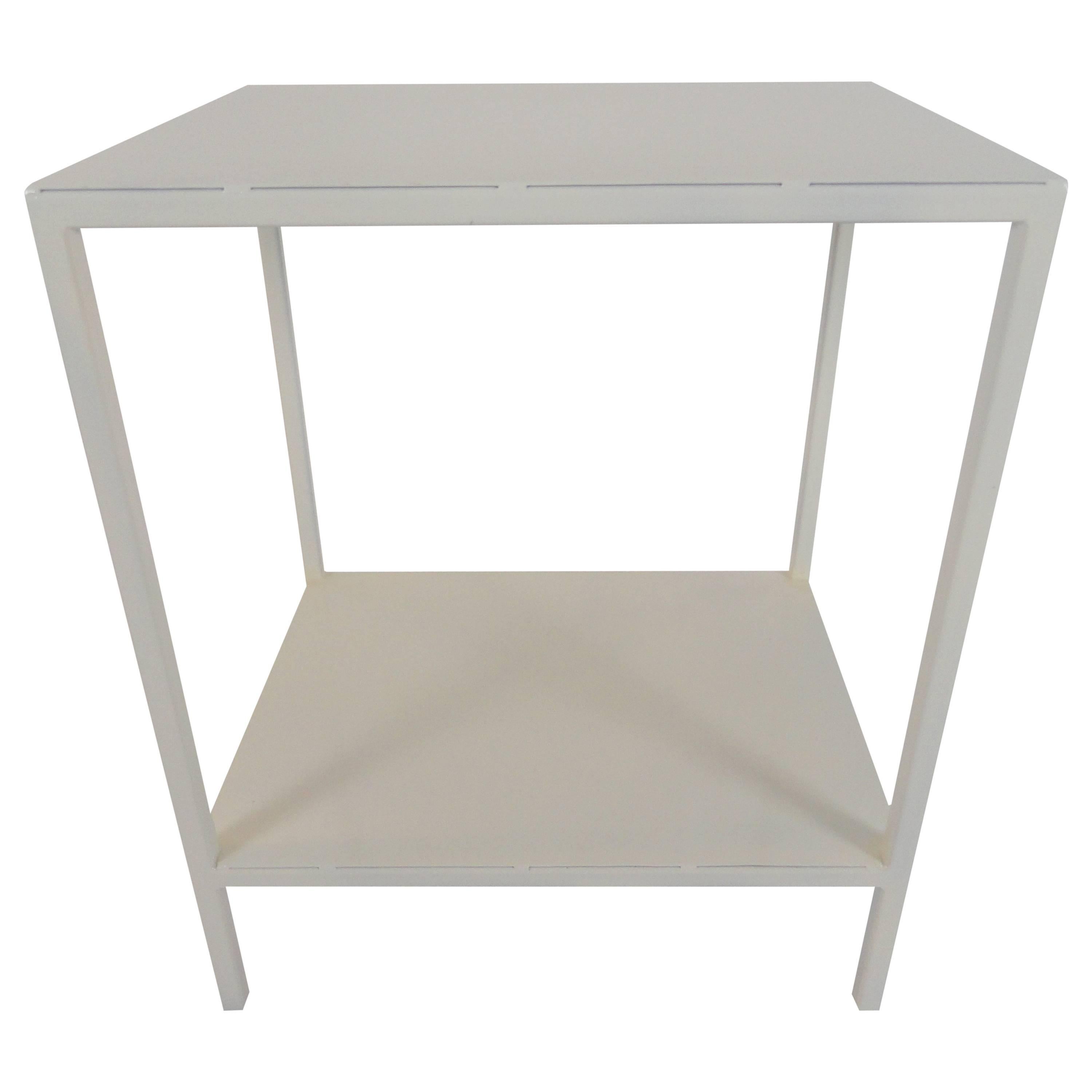Baldwin Side Table, White For Sale