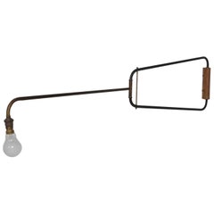 Mid-Century Modern French Industrial Wall Sconce after Jean Prouve