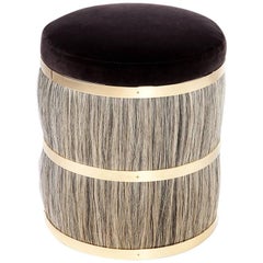 Thing 2 Stool with Brass and Horse Hair by Konekt 9