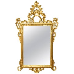 19th Century Italian Rococo Style Giltwood Mirror